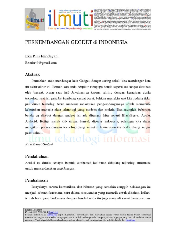 Eka Rini Handayani-Perkembangan Gadget Di Indonesia PDF  PDF