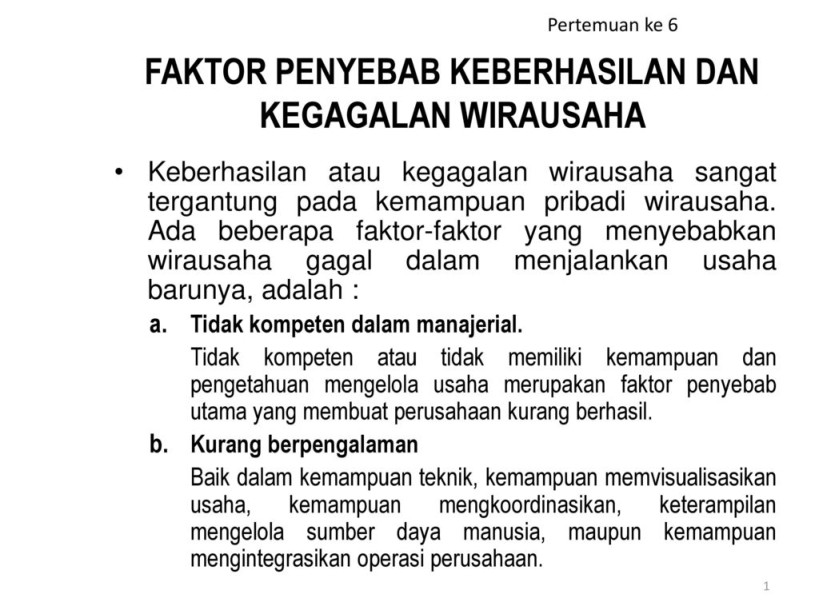 FAKTOR PENYEBAB KEBERHASILAN DAN KEGAGALAN WIRAUSAHA - ppt download