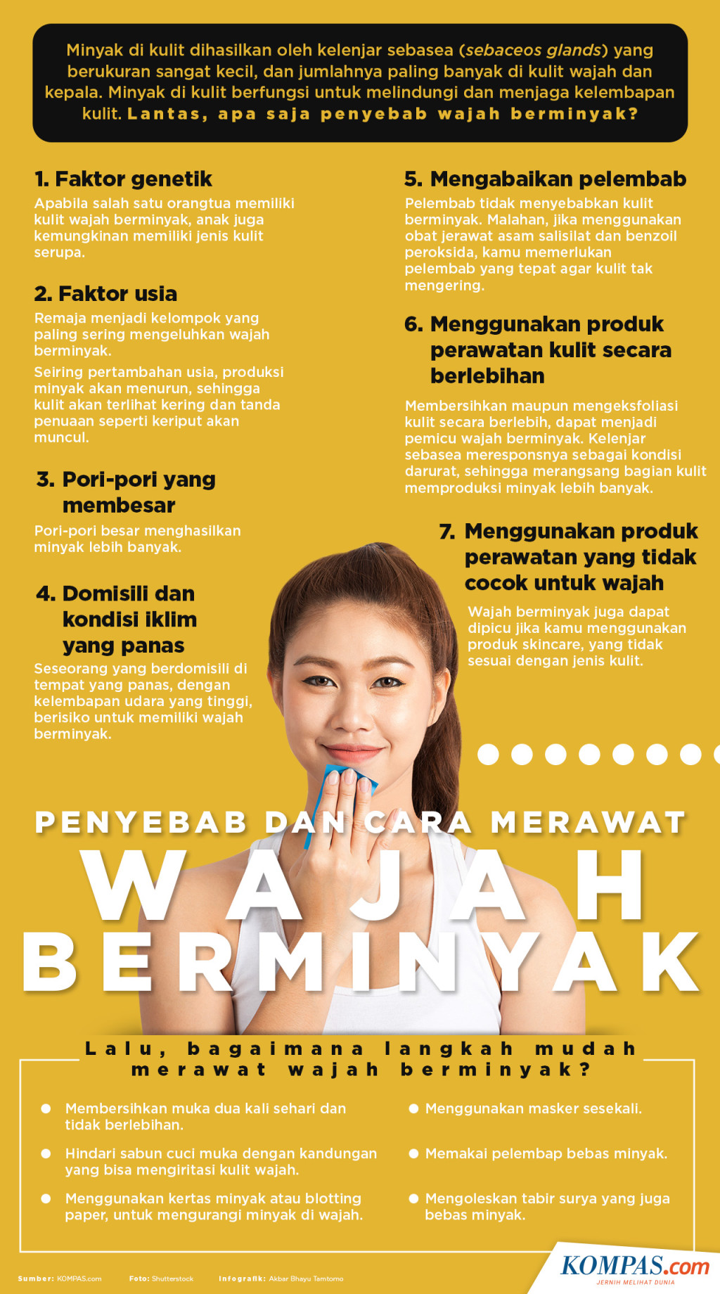 INFOGRAFIK: Penyebab dan Cara Merawat Kulit Berminyak