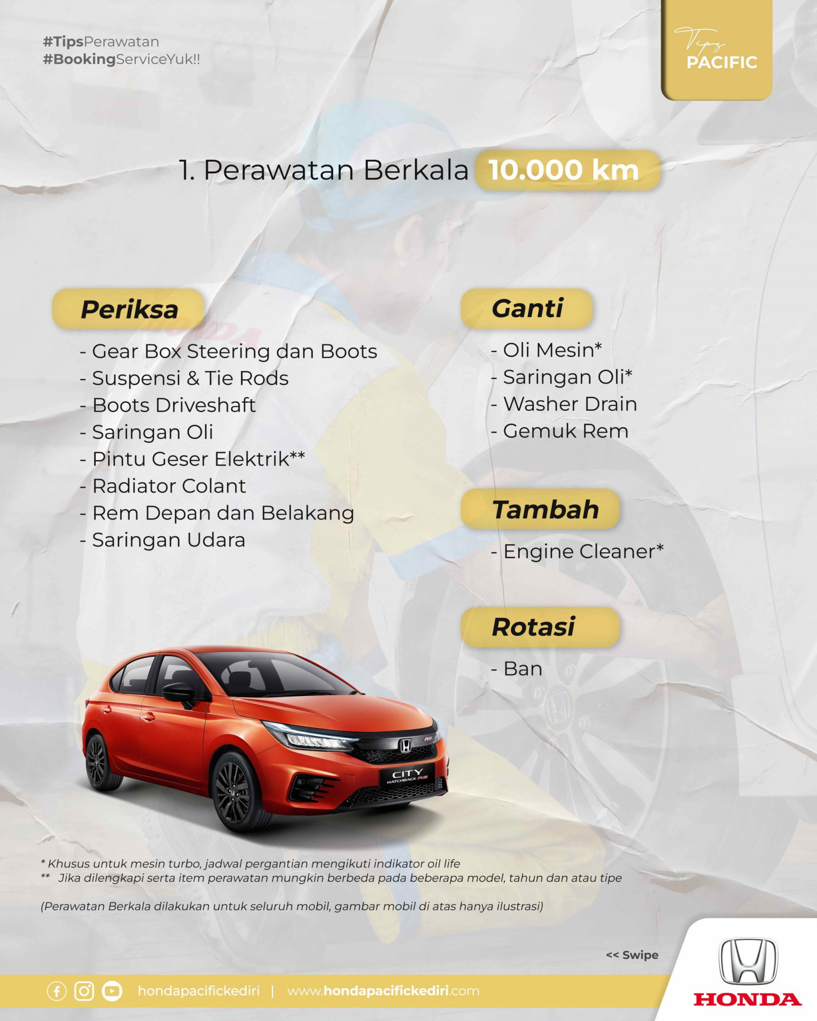 Kenali Perawatan Berkala  -  KM - Honda Pacific Kediri