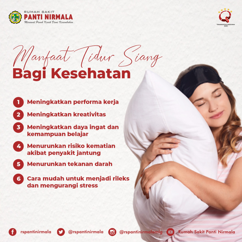 Manfaat Tidur Siang Bagi Kesehatan  Rumah Sakit Panti Nirmala