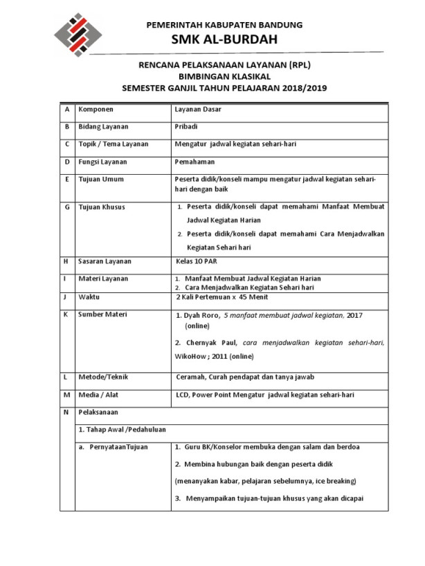 Mengatur Jadwal Kegiatan Sehari-Hari  PDF