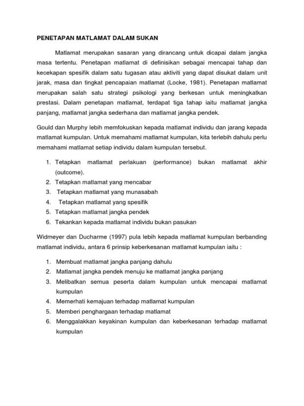 Penetapan Matlamat Dalam Sukan  PDF