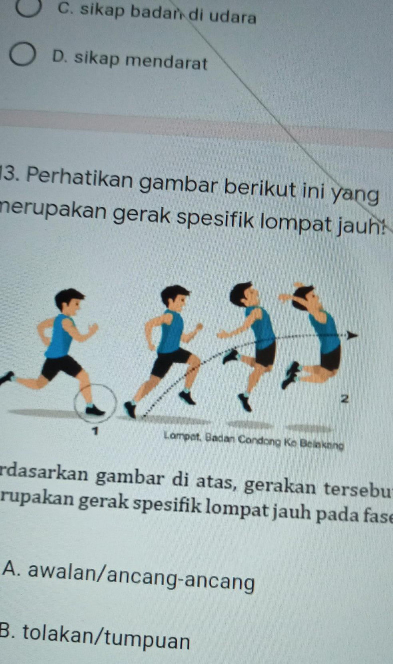 Perhatikan gambar berikut ini yang merupakan gerak spesifik lompat