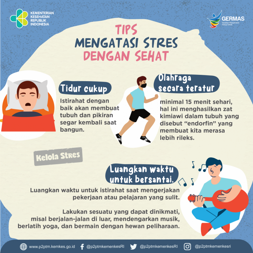 Tidur cukup, olahraga secara teratur dan jangan lupa luangkan