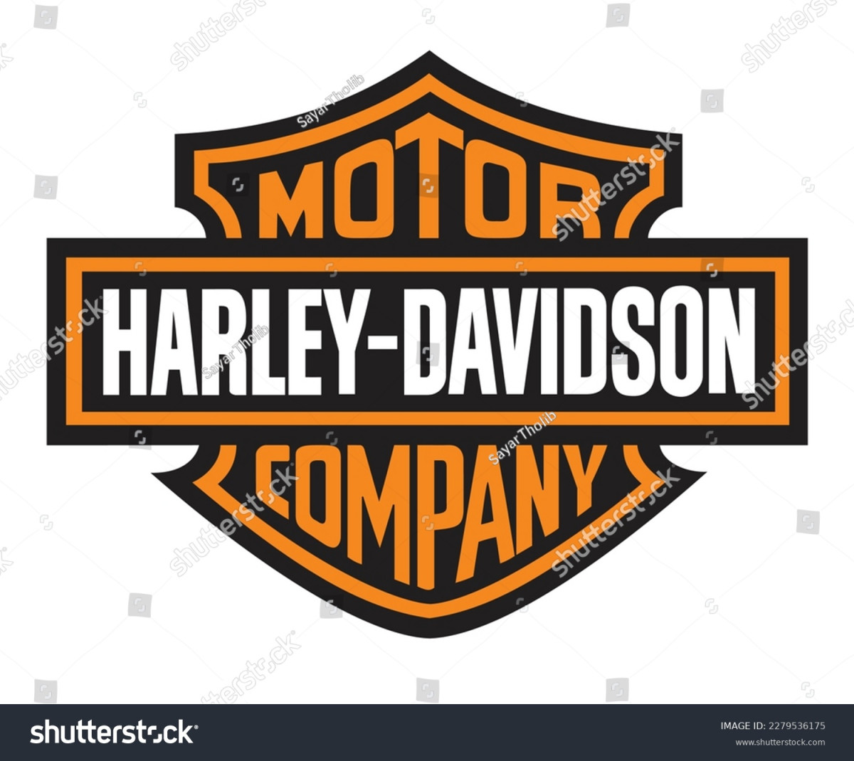 Vektor Stok Harley Davidson Logo Icon Art Design (Tanpa Royalti