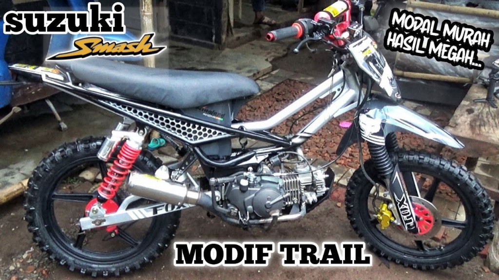 MODIFIKASI MOTOR BEBEK TRAIL‼️SUZUKI SMASH SIAP TRABASS MANCING