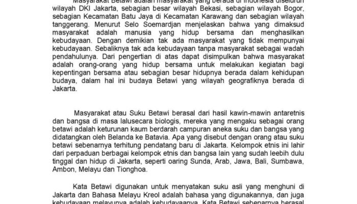 Budaya Betawi: Asal, Unsur, Dan Perkembangannya