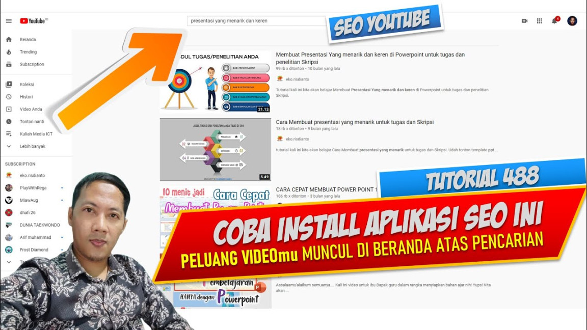 Cara Agar Video Muncul di pencarian Youtube beranda atas dengan install  Vidiq