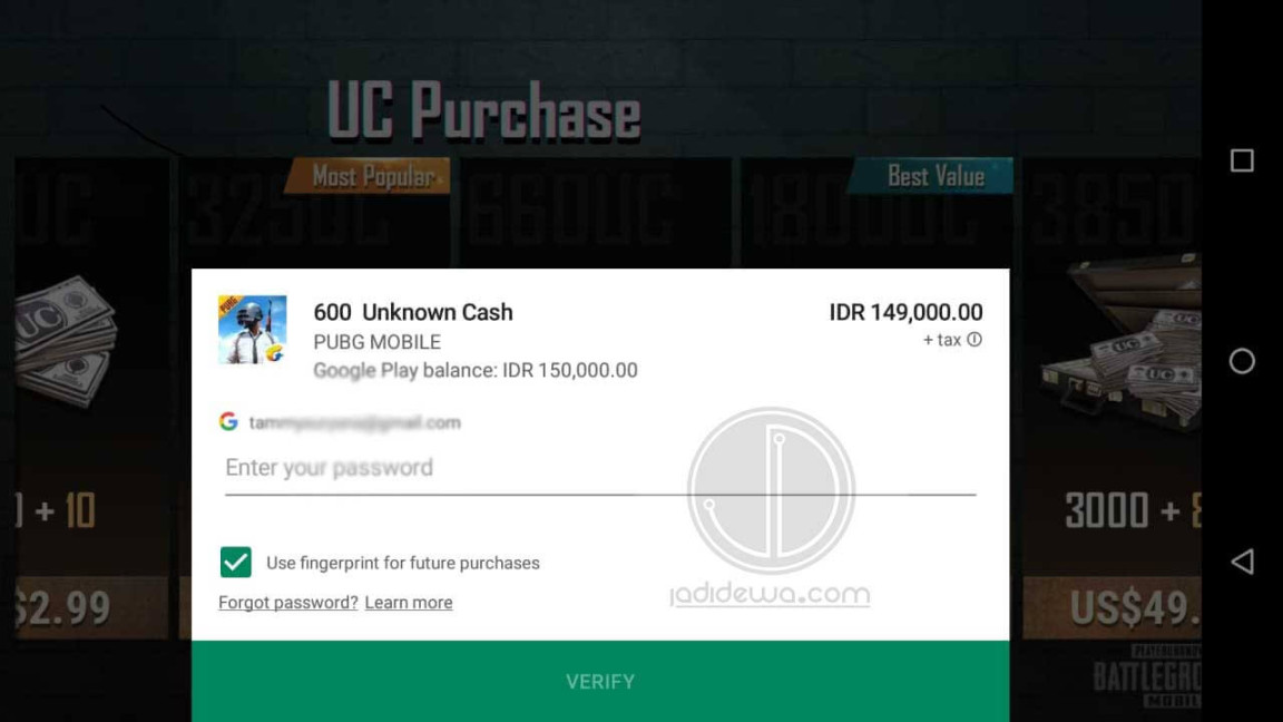 CARA TOPUP PUBG MOBILE DENGAN VOUCHER GOOGLE PLAY