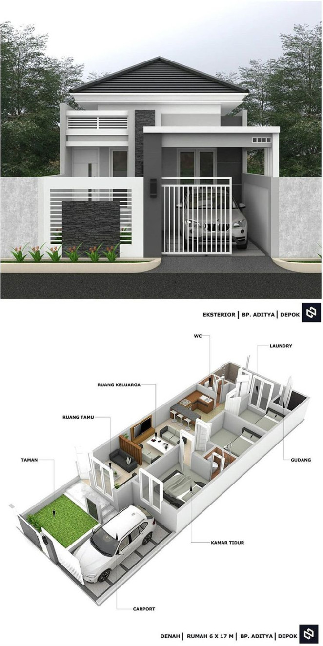 Denah Rumah Minimalis  Kamar Tidur  Lantai 202 Beserta