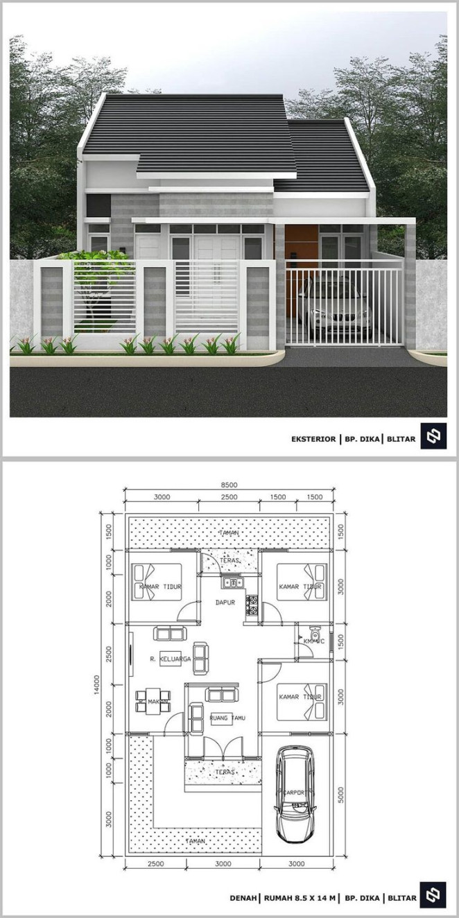 Denah Rumah Minimalis  Kamar Tidur  Lantai Terbaru Beserta