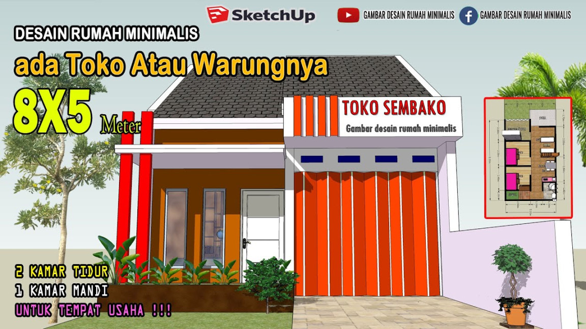 Desain Rumah Minimalis ada Warung atau tokonya