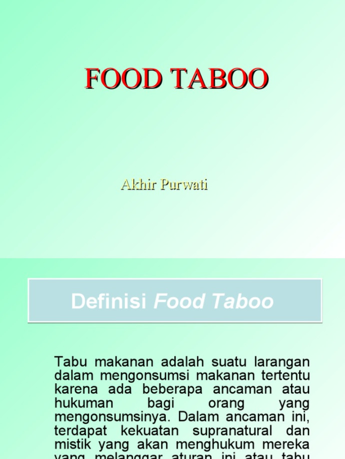 Food Taboo  PDF