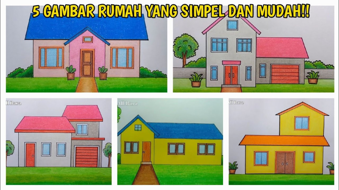 ide menggambar rumah yang mudah  Cara menggambar rumah untuk pemula