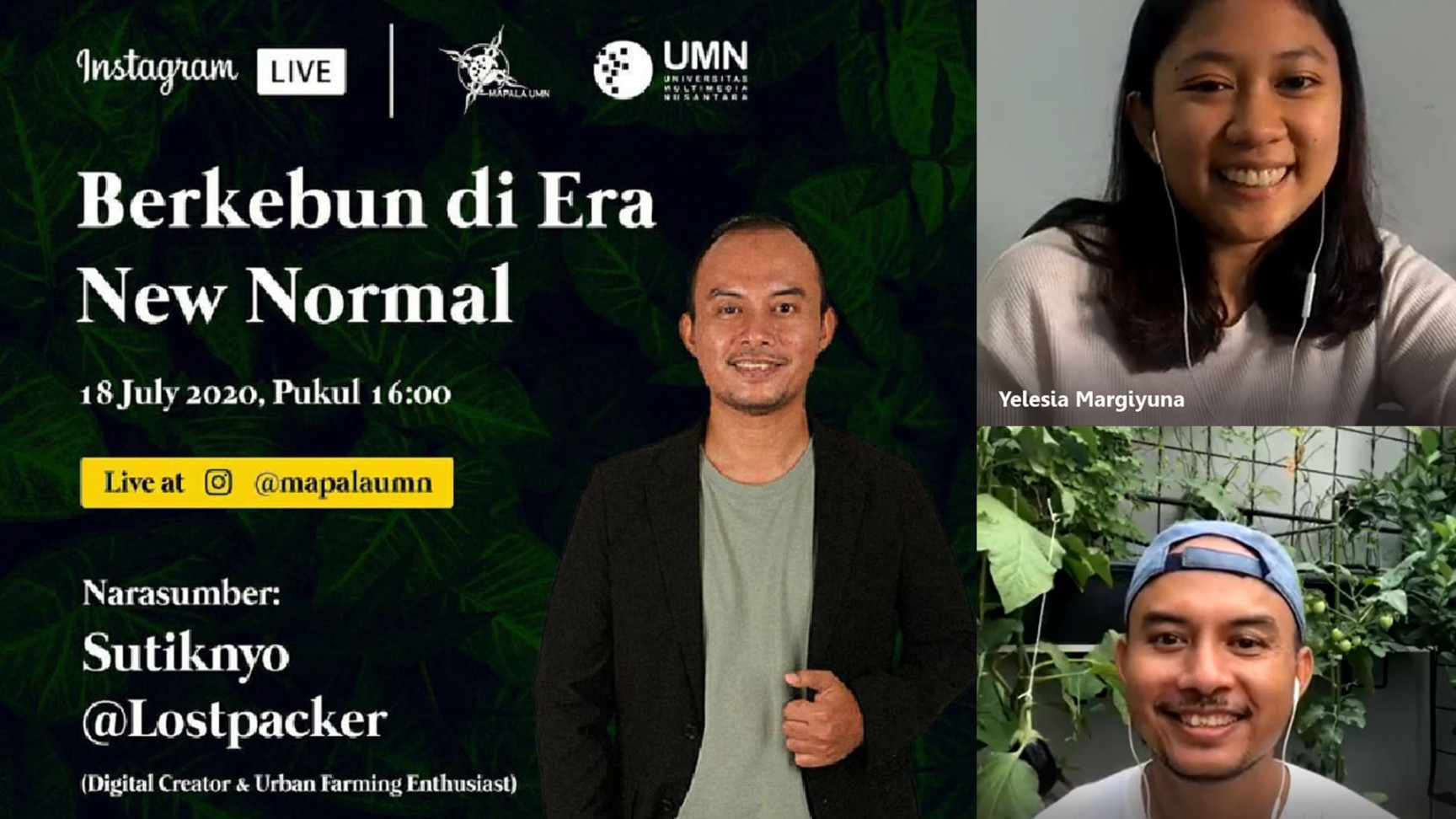 MAPALA UMN Gelar Seminar Berkebun di Era New Normal  Universitas