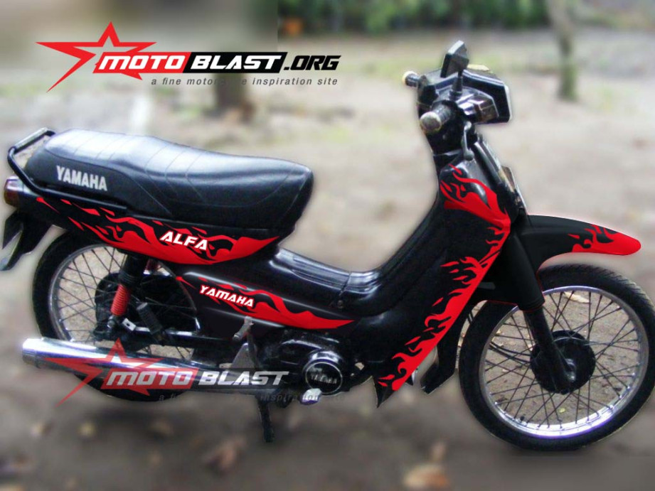 Modif Striping Yamaha Alfa dengan Tribal! - MOTOBLAST