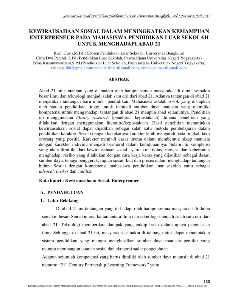 PDF) KEWIRAUSAHAAN SOSIAL DALAM MENINGKATKAN KEMAMPUAN