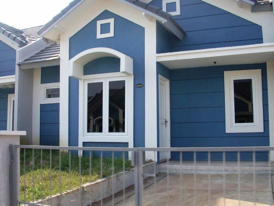 Rumah Minimalis Biru  Warna eksterior rumah, Cat rumah eksterior